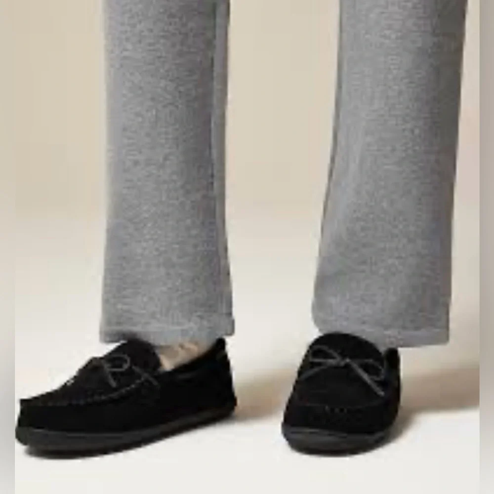 J.Crew Sherpa-lined suede slippers